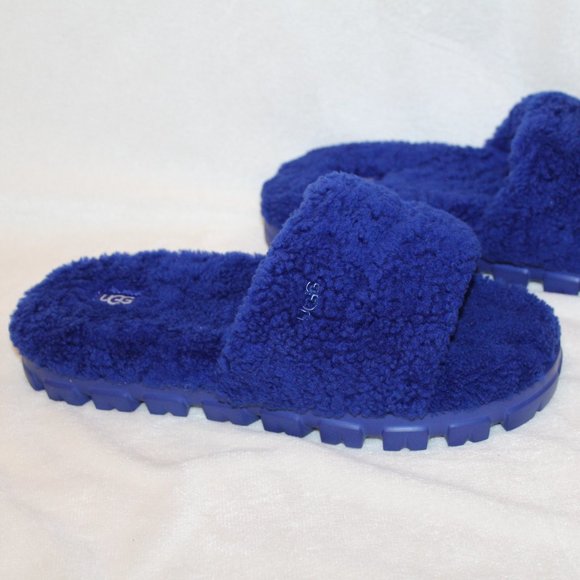 NIB UGG WOMEN'S COZETTA CURLY SHEARLING SLIPPER SANDALS PURPLE - Picture 2 of 6